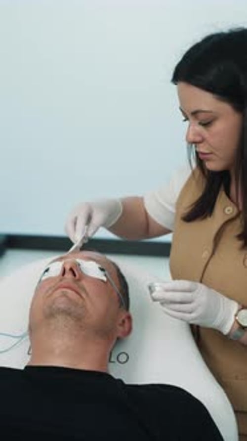 Facial Treatment in Medical Clinic Setting