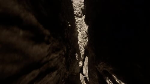 A Narrow Passage Between Two Large Rocks