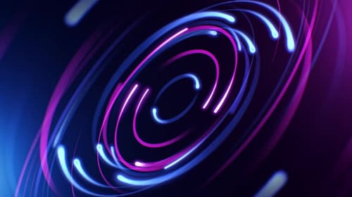 Loop Circular Blue and Purple Light Background in the Style of Digital Neon