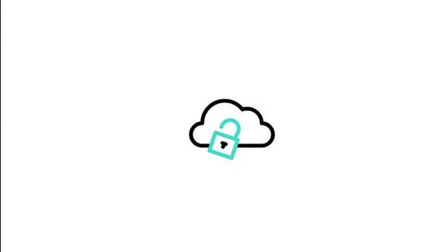 Animated Cloud Security Icon with Padlock