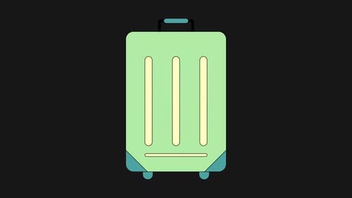 Animated Travel Suitcase Flat Design Icon