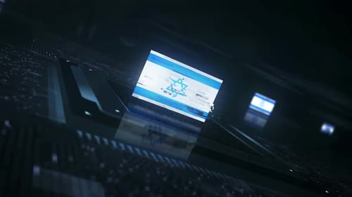 Bandeira de Israel na CPU do computador