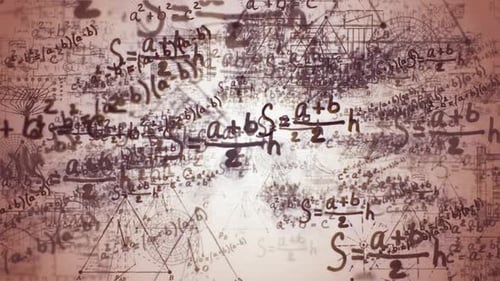 Animated Retro Mathematical Formulas and Geometric Diagrams Background