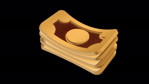 Modern 3D Golden Money Stack Animation