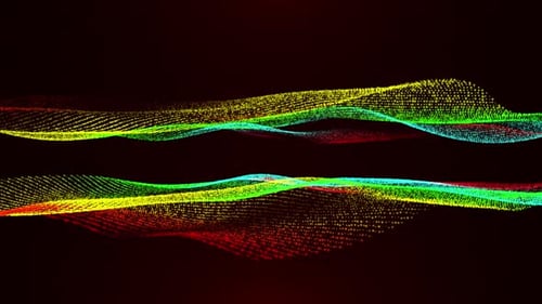 Abstract Wavy Particle Lines Digital Background Animation Loop