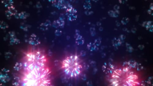 Abstract Glowing Festive Particles Motion Background Loop