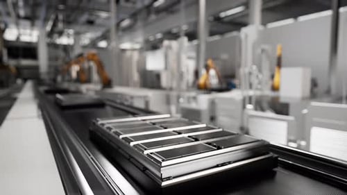 Batteriepack für Elektrofahrzeuge auf automatisierter Montagelinie