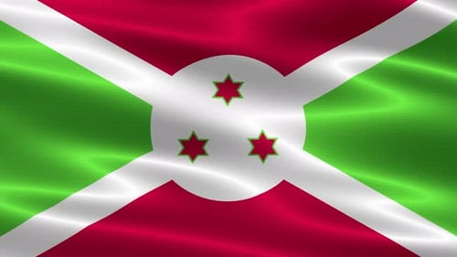 Realistic Waving Flag of Burundi Loop Animation