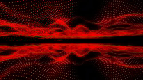 Abstract Red Dot Wave Digital Background Loop