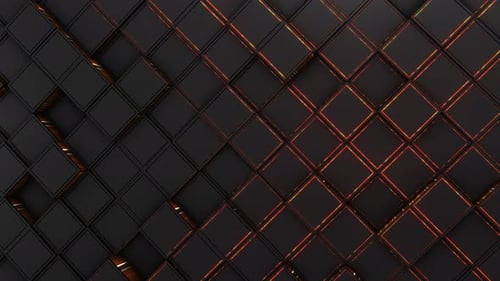 Hexagon background footage. Moving hexagons illuminated. Moving mosaic chaotic animation.