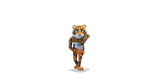 Tiger Greets und Schleifen auf weißem Hintergrund
