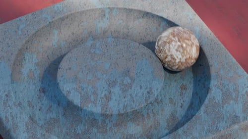 Renderização 3D da bola seguindo o caminho