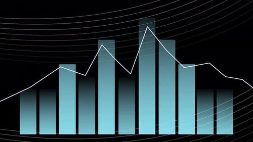 Minimalist Animated Bar and Line Graph for Business Data