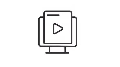 Animated Video Linear Icon