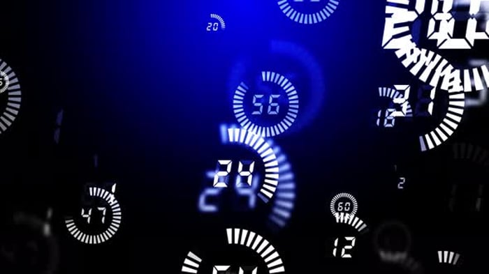 Futuristic Digital Countdown Timer with Dynamic HUD Interface ...