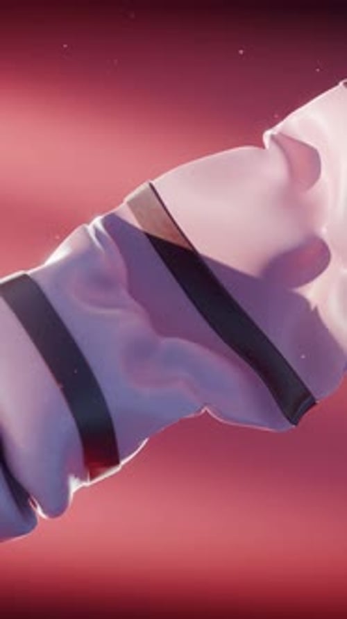 Abstract Flowing Striped Ribbon Animation