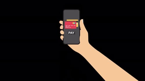 Flat Design Mobile Payment Process Animation