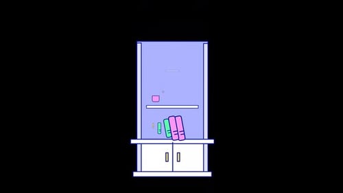 Minimalist Flat Design Bookshelf Build Up Animation