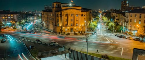 time lapse of traffic at Yerevan city