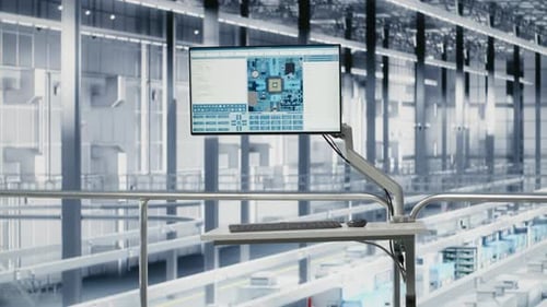 Entwicklung von Elektronik-Simulationssoftware auf Display und leerer Mikrochipanlage