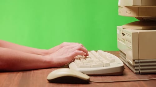 Using Diskette for Old Computer and Typing on Keyboard