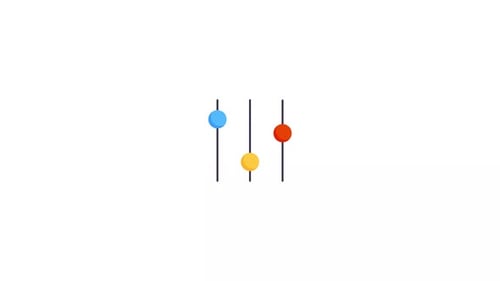 Minimalist Vertical Sliders with Colorful Circles Animation