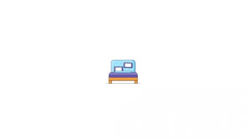 Animated Flat Design Bed Illustration