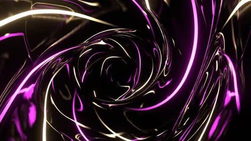 Pink And Yellow Tunnel Of Colored Neons Background Vj Loop In HD