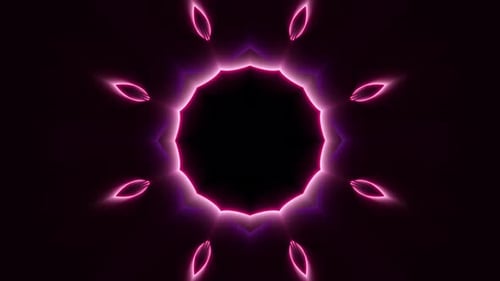 Neon Geometric Light Rays Expanding Tunnel Background Loop