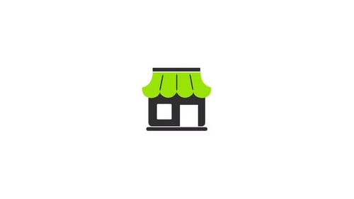 Flat Design Storefront Icon Animation