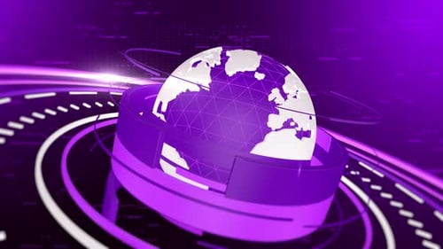 Animated 3D Globe for Global News and Technology Broadcasts