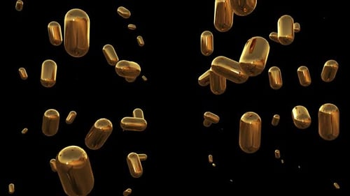 Gold Capsule Rotation Animation Loop