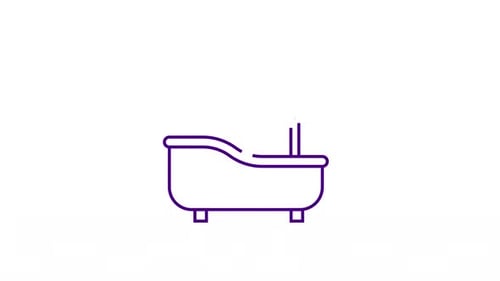 Minimalist Bathtub and Shower Line Art Animation Reveal