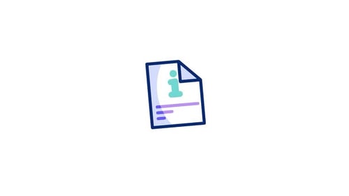 Animated Information Document Icon in Minimalist Style