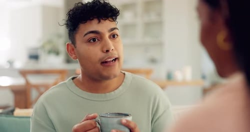 Young Adult Having a Conversation at Home