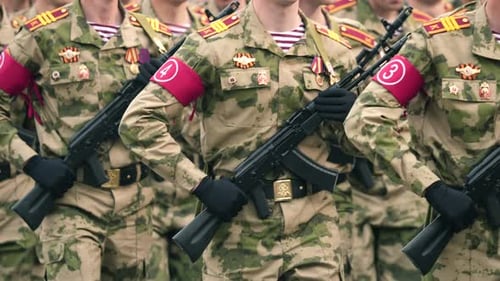 Ak47 War Weapon Close Up Russian Ukrainian Conflict Ukraine Military Forces