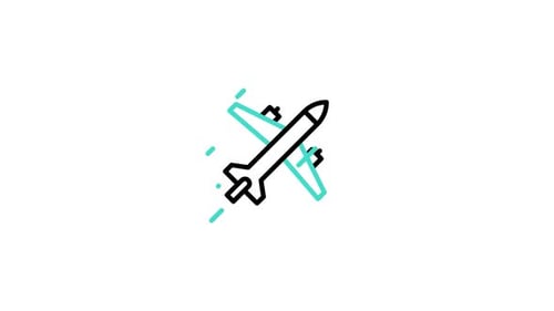 Minimalist Line Art Airplane Travel Icon Animation