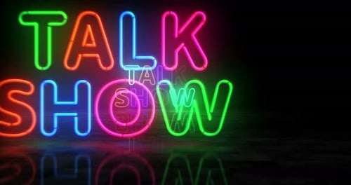 Talkshow-Neonsymbol 3D-Flug zwischen