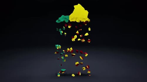 Geometric Benin Map Reveal with Flag Colors