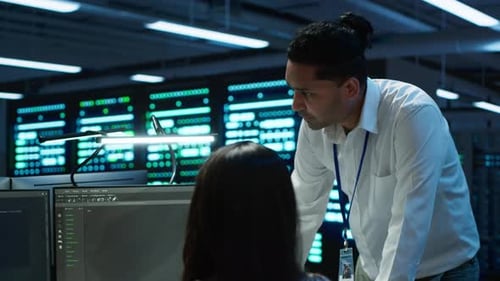 Team of Admins in Data Center Ensuring System Can Handle Networking Tasks