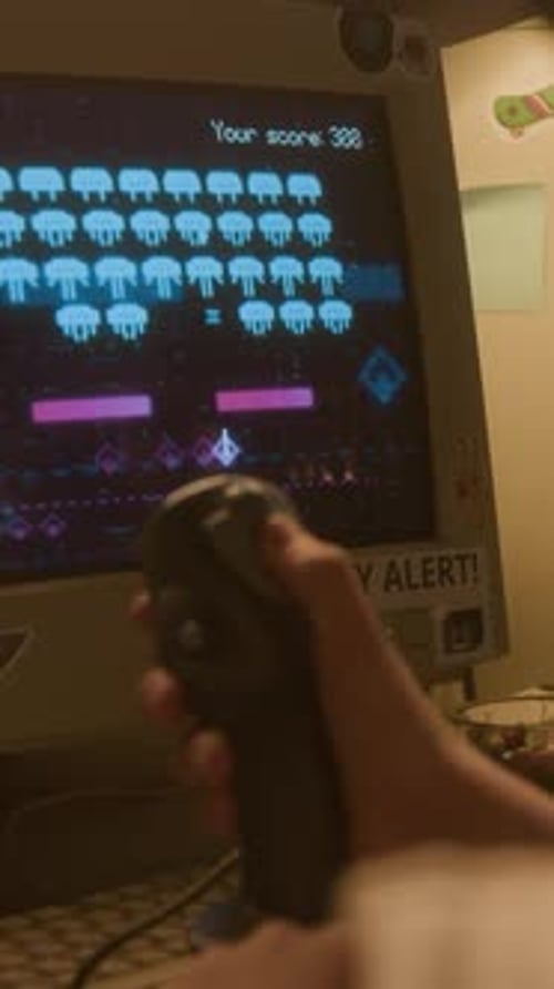 Boy using Joystick Vertical