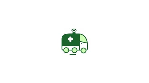 Animated Flat Design Ambulance Icon Driving