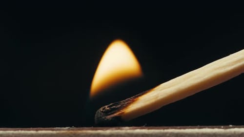 Sonda macro Match with Fire, de Matchstick, de cerca, para fumar