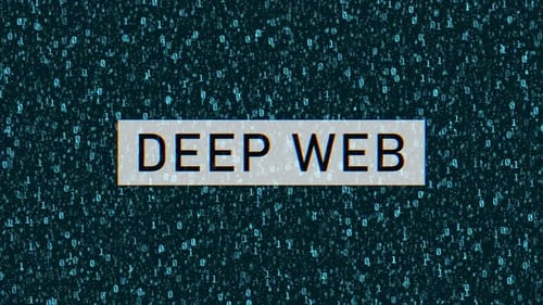 Deep web concept over binary code. deep web text over binary background with glitch effect