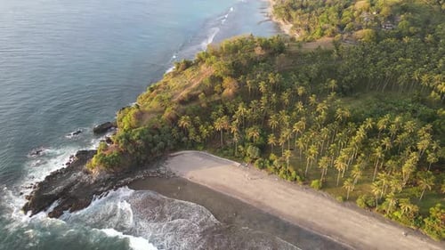Aerial Lombok Beach Waves