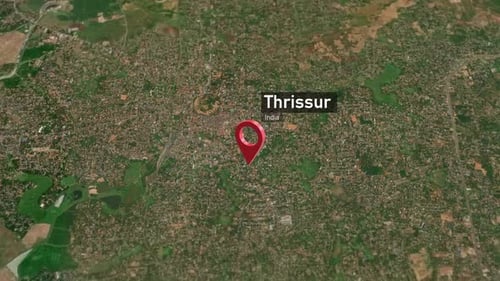 Thrissur City Map Zoom (India) from Space to Earth