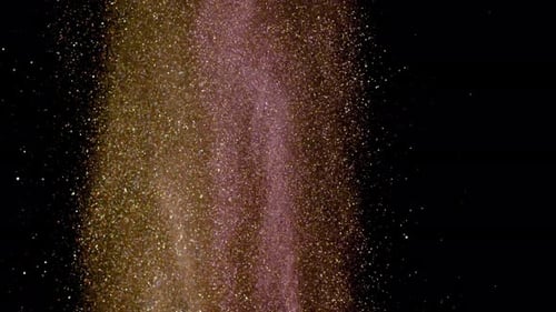 Sparkling Golden Glitter Dust Rising Animation Overlay
