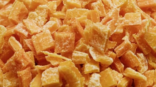 Close-Up of Diced Dried Mango Pieces