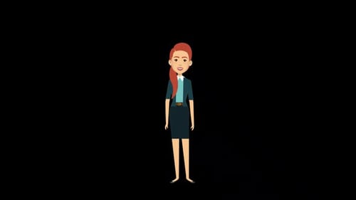 2D Businesswoman Character Alpha Channel