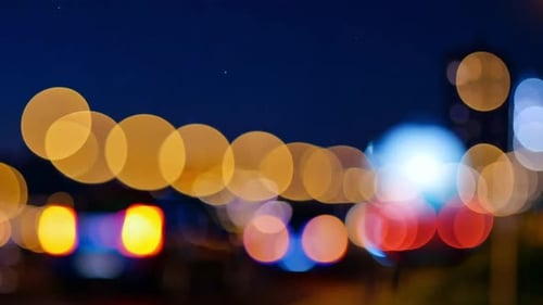 Colorful City Lights Bokeh Night